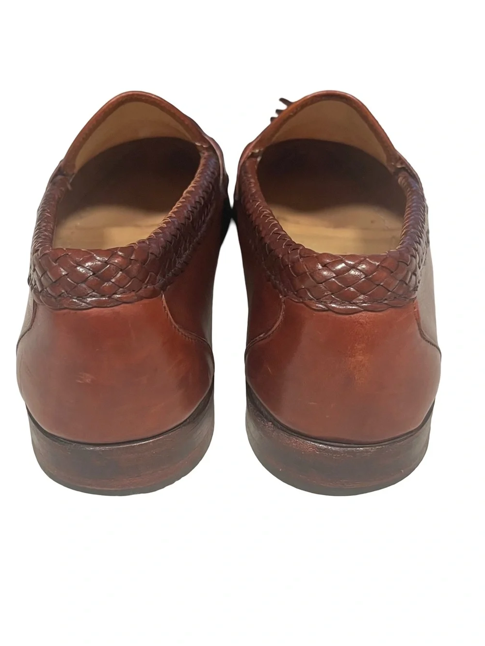 Allen Edmonds Maxfield Shoes Mens Size 9D Brown Leather Tassel Dress Loafers EUC